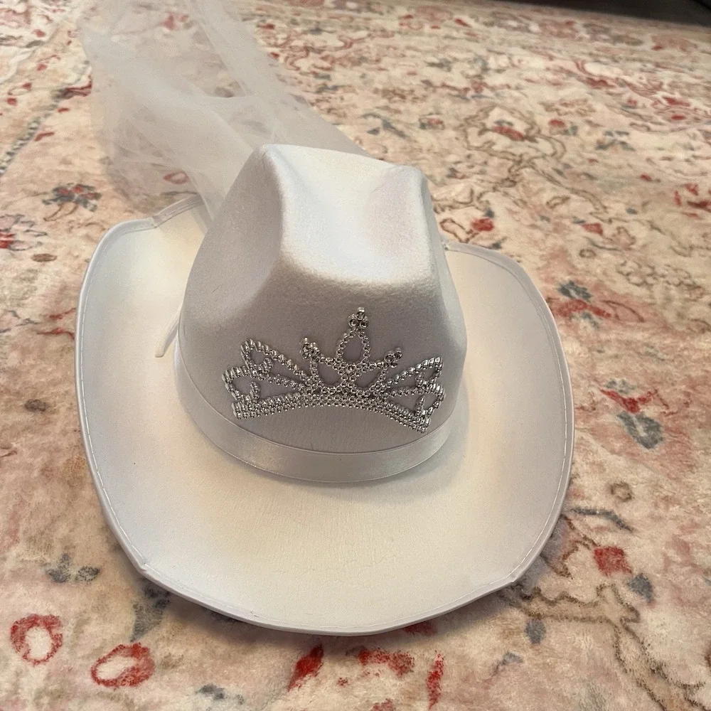 Women's Girls Party White‎ Rhinestones Birthday Hat Costume Accessories Bridal